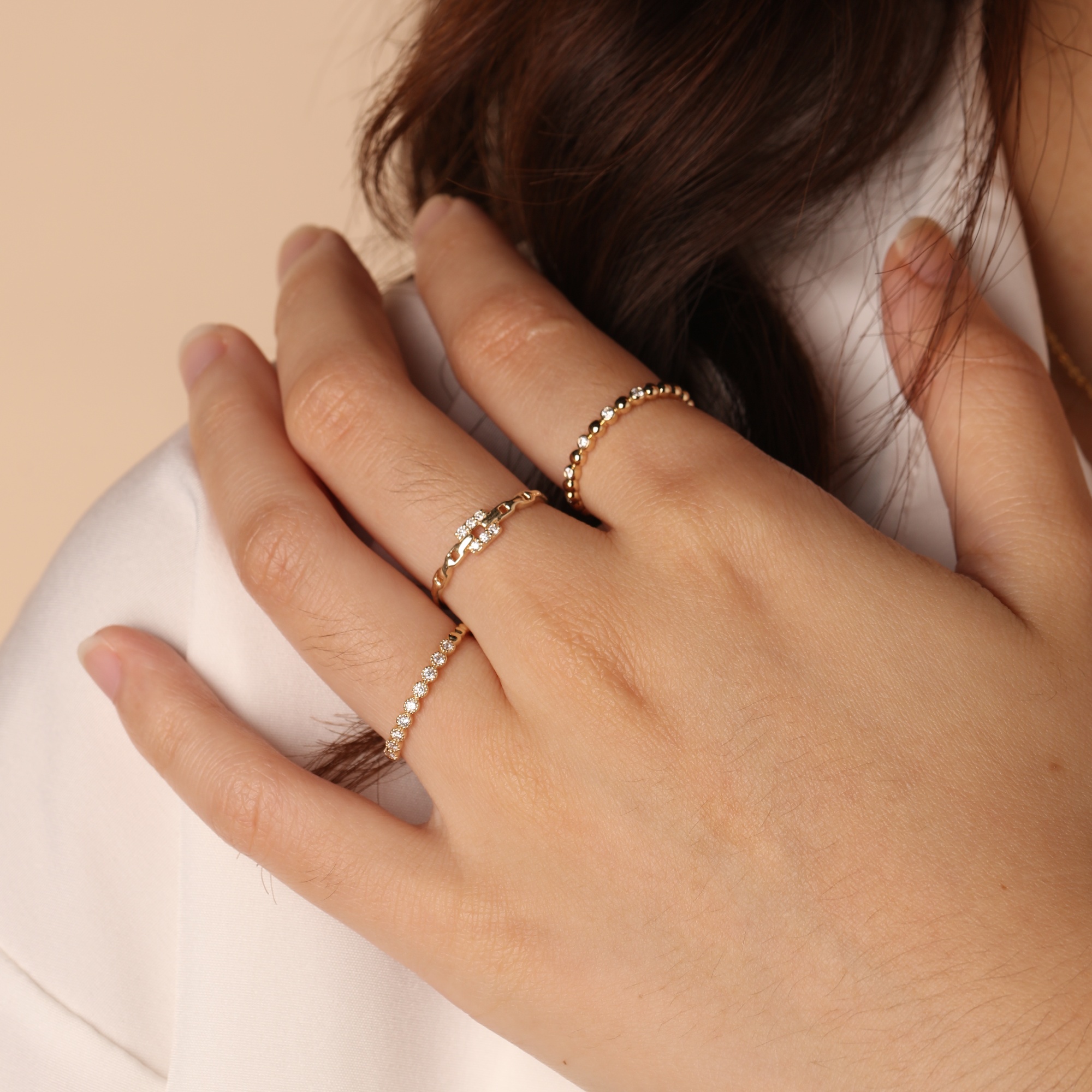 Woman wearing Frank & Label jewellery