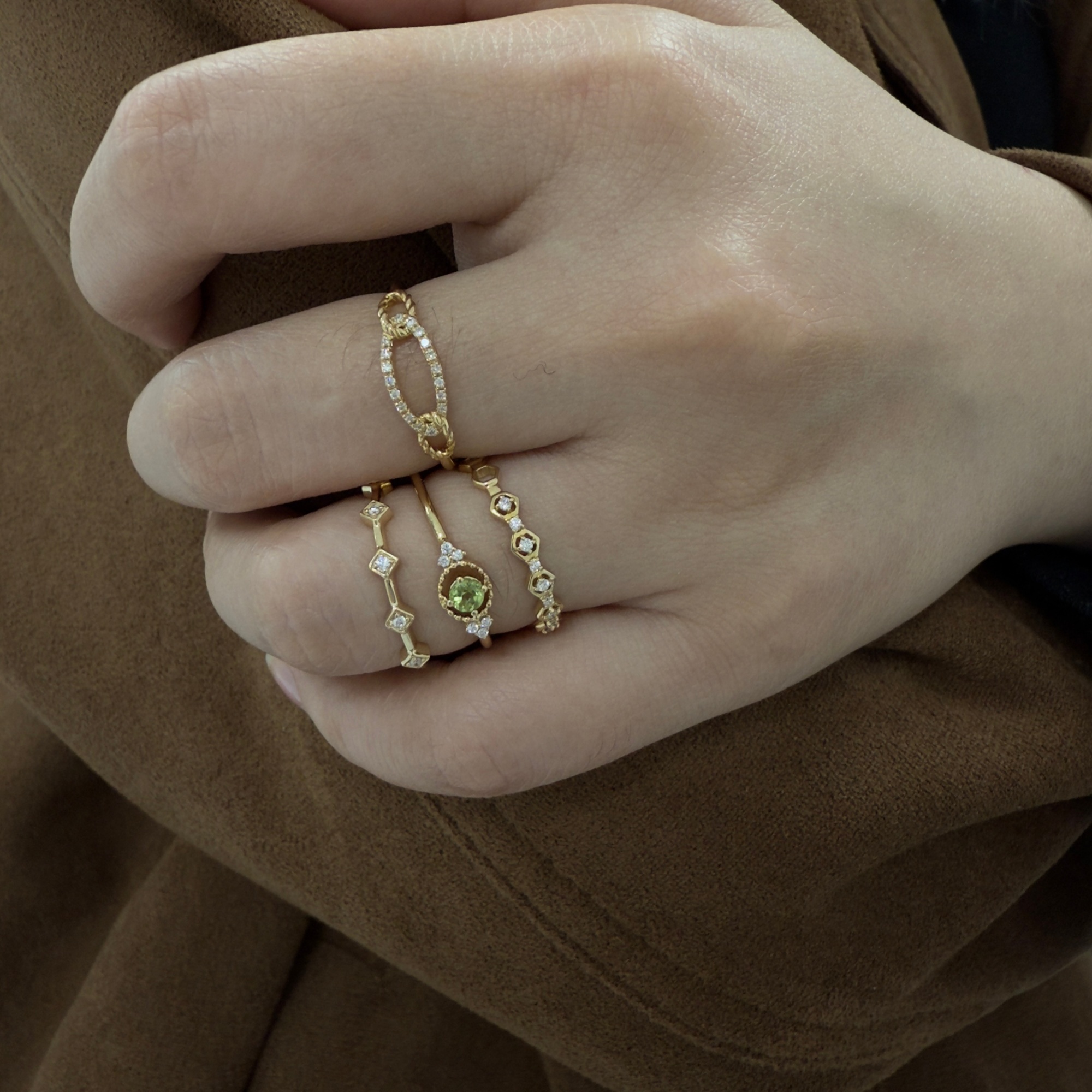 Woman wearing Frank & Label jewellery